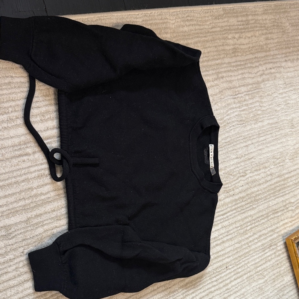 Alice + Olivia Black Cropped Top